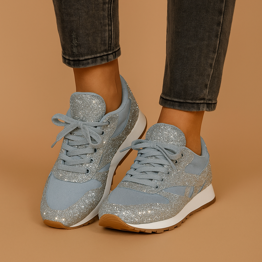Glitter Sneakers with Sequins for Women - Stylish Women's Footwear in Sparkling Design