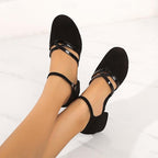Modern Dance Shoes for Women | High-Quality Suede, Soft Insole & Adjustable Strap for Professional Training and Events