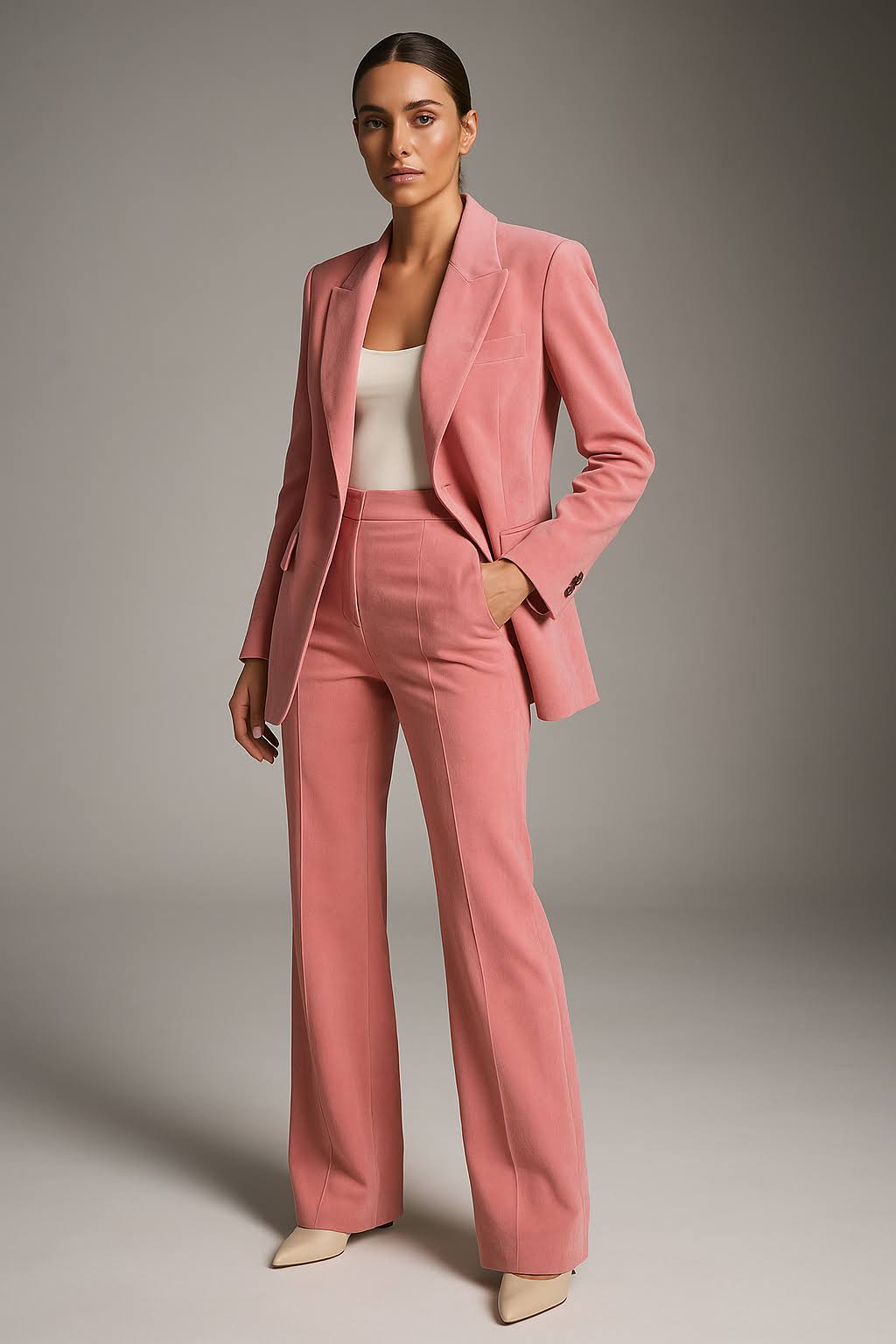 Two-Piece Slim Fit Blazer & Trousers Set | Lightweight, Breathable Fabric for Spring & Summer Business Attire