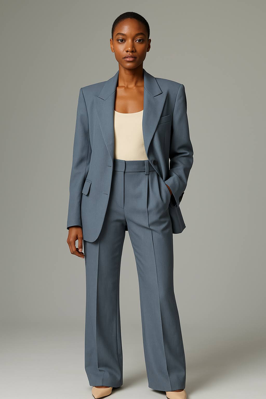Two-Piece Slim Fit Blazer & Trousers Set | Lightweight, Breathable Fabric for Spring & Summer Business Attire