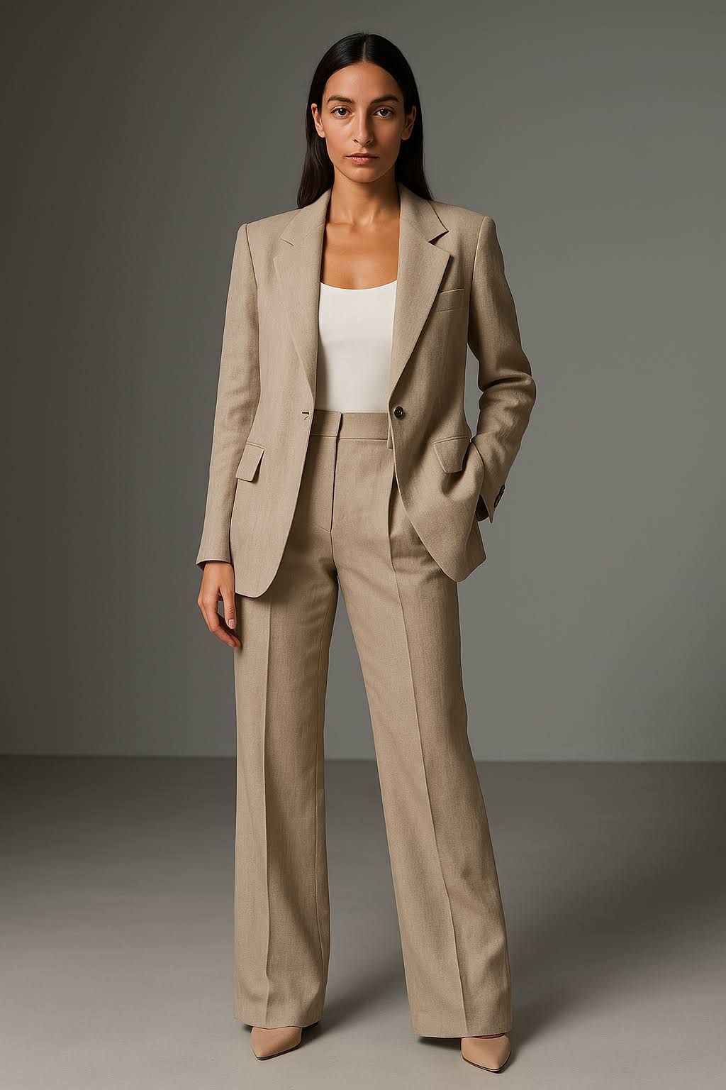 Two-Piece Slim Fit Blazer & Trousers Set | Lightweight, Breathable Fabric for Spring & Summer Business Attire
