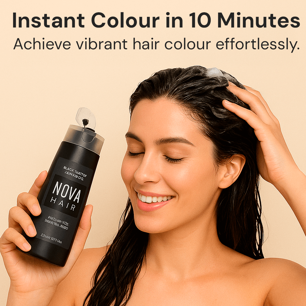 NovaHair Instant Dye Shampoo – Get Natural Black Hair in Minutes