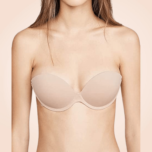 Invisible Stick-On Strapless Underwired Push-Up Bra for Women - Comfortable, Seamless, Skin Tone, Size A to E