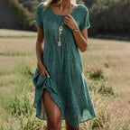 Stylish Lightweight Midi Dress | Comfortable, Machine Washable & Ideal for Summer Beach Days