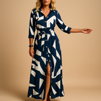 Long Loose Fit Summer Dress with Short Sleeves for Women