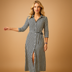 Long Loose Fit Summer Dress with Short Sleeves for Women