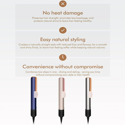 Air Straightener | 2-in-1 Blow-Dryer & Smoothing Tool with Ion Technology for All Hair Types