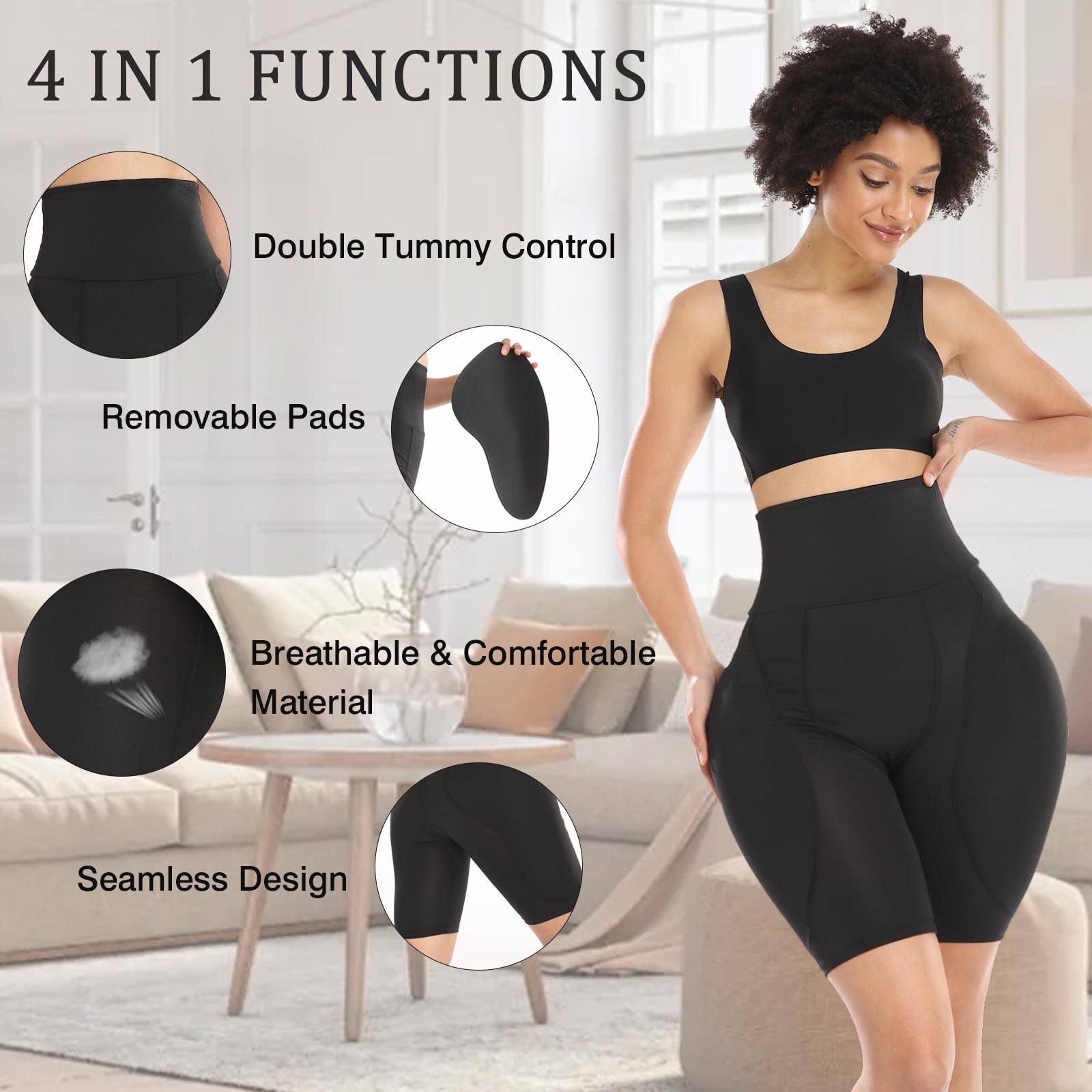 Booty and Hip Pads Shaper – High Waisted  Bum Enhancing Knickers Control Pants for Women