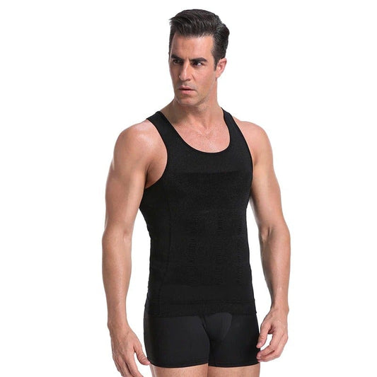 Men's Seamless Slimming Compression Body Shaper Vest for Abs Control and Support