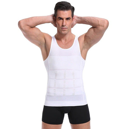 Men's Seamless Slimming Compression Body Shaper Vest for Abs Control and Support