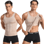 Men's Seamless Slimming Compression Body Shaper Vest for Abs Control and Support
