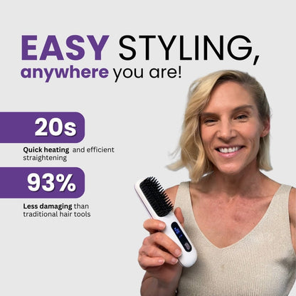 Portable Hair Straightener Brush | Ionic Technology, Lightweight & Fast Styling for All Hair Types