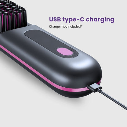 Portable Hair Straightener Brush | Ionic Technology, Lightweight & Fast Styling for All Hair Types