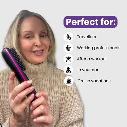Portable Hair Straightener Brush | Ionic Technology, Lightweight & Fast Styling for All Hair Types