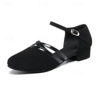 Modern Dance Shoes for Women | High-Quality Suede, Soft Insole & Adjustable Strap for Professional Training and Events
