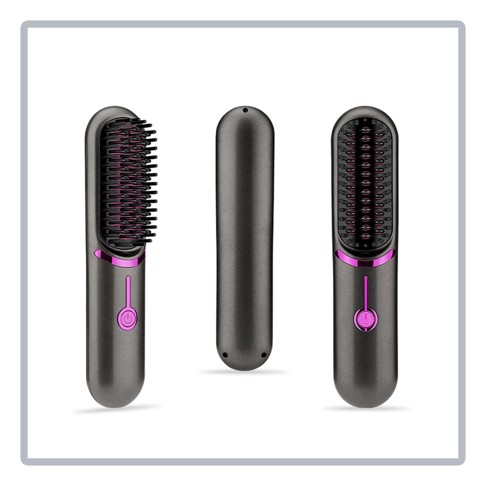 All-in-One Portable Hair Styler | Hair Straightener Brush with Cordless Technology | Ideal for Travel & Short Hair