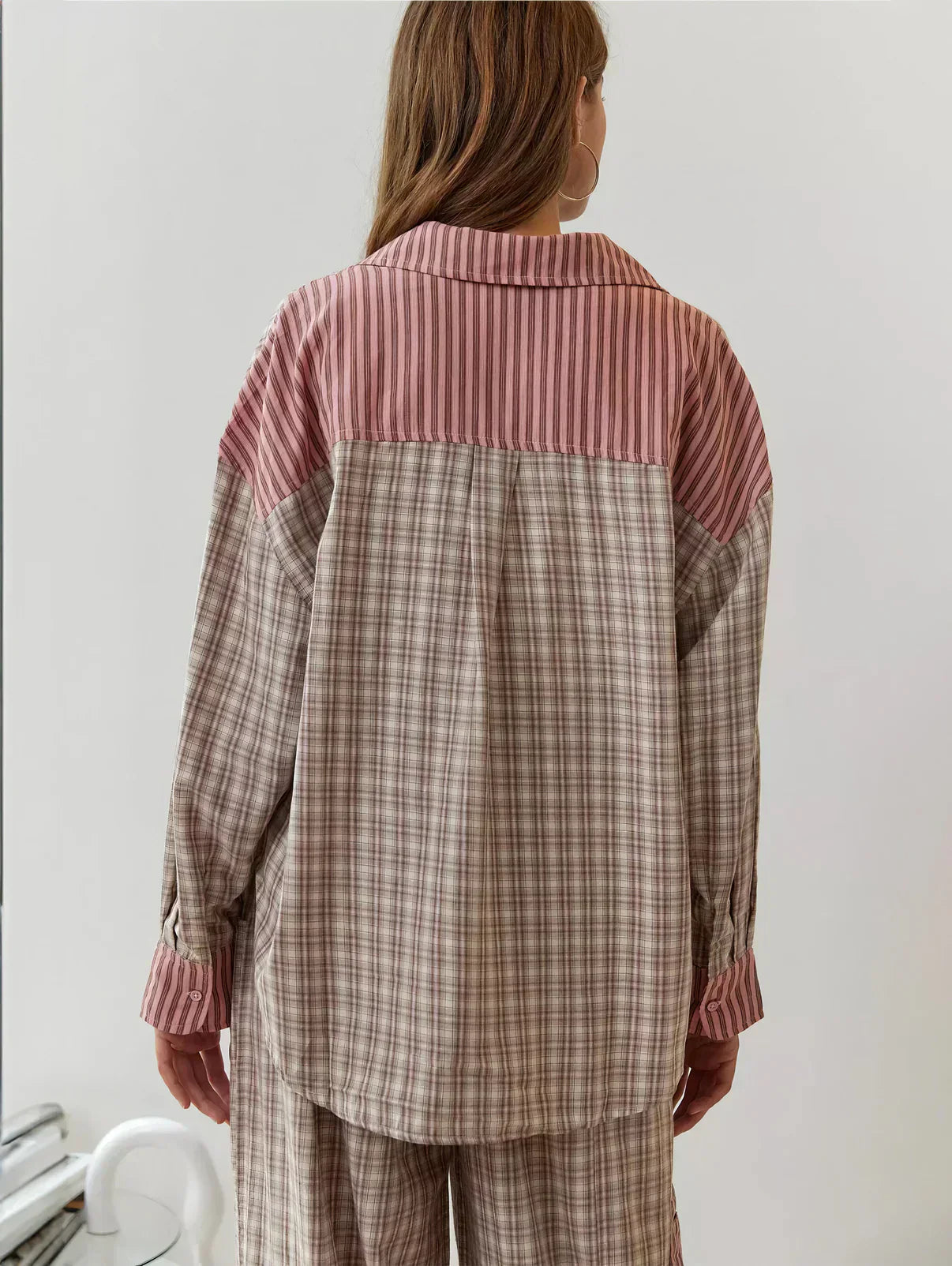 Women's Relaxed Fit 2-Piece Pyjama Set | Long Sleeve Button Shirt & Trousers for Sleeping, Lounging & Casual Mornings at Home