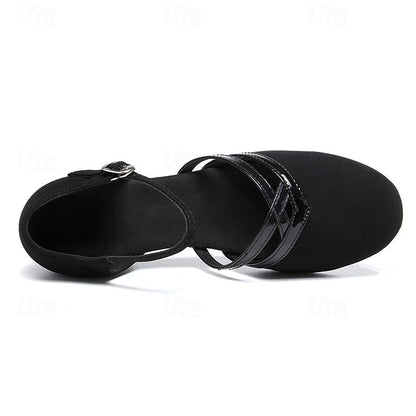 Modern Dance Shoes for Women | High-Quality Suede, Soft Insole & Adjustable Strap for Professional Training and Events