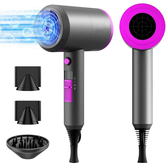 Ionic Hair Dryer with Diffuser | Lightweight, Quiet & Powerful Hair Dryer for Curls, Frizz Control & Fast Drying – Professional Styling Tool