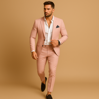 Slim Fit Men's Suit Blazer and Trousers for Formal Occasions