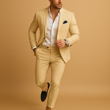 Slim Fit Men's Suit Blazer and Trousers for Formal Occasions