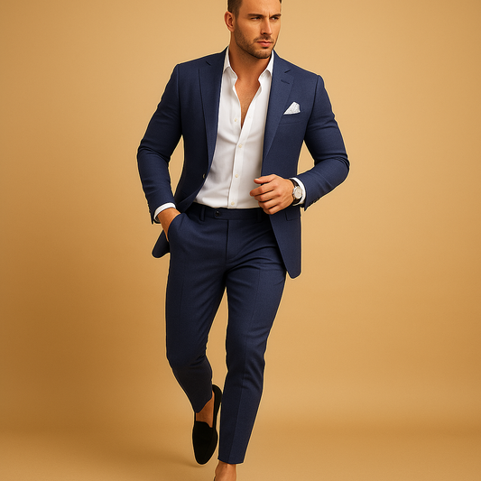 Slim Fit Men's Suit Blazer and Trousers for Formal Occasions
