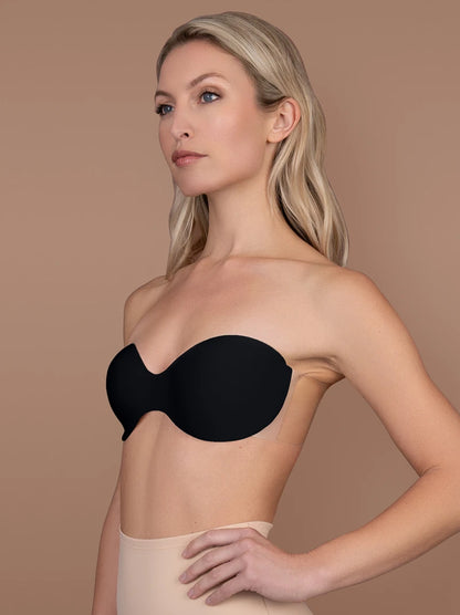 Invisible Stick-On Strapless Underwired Push-Up Bra for Women - Comfortable, Seamless, Skin Tone, Size A to E