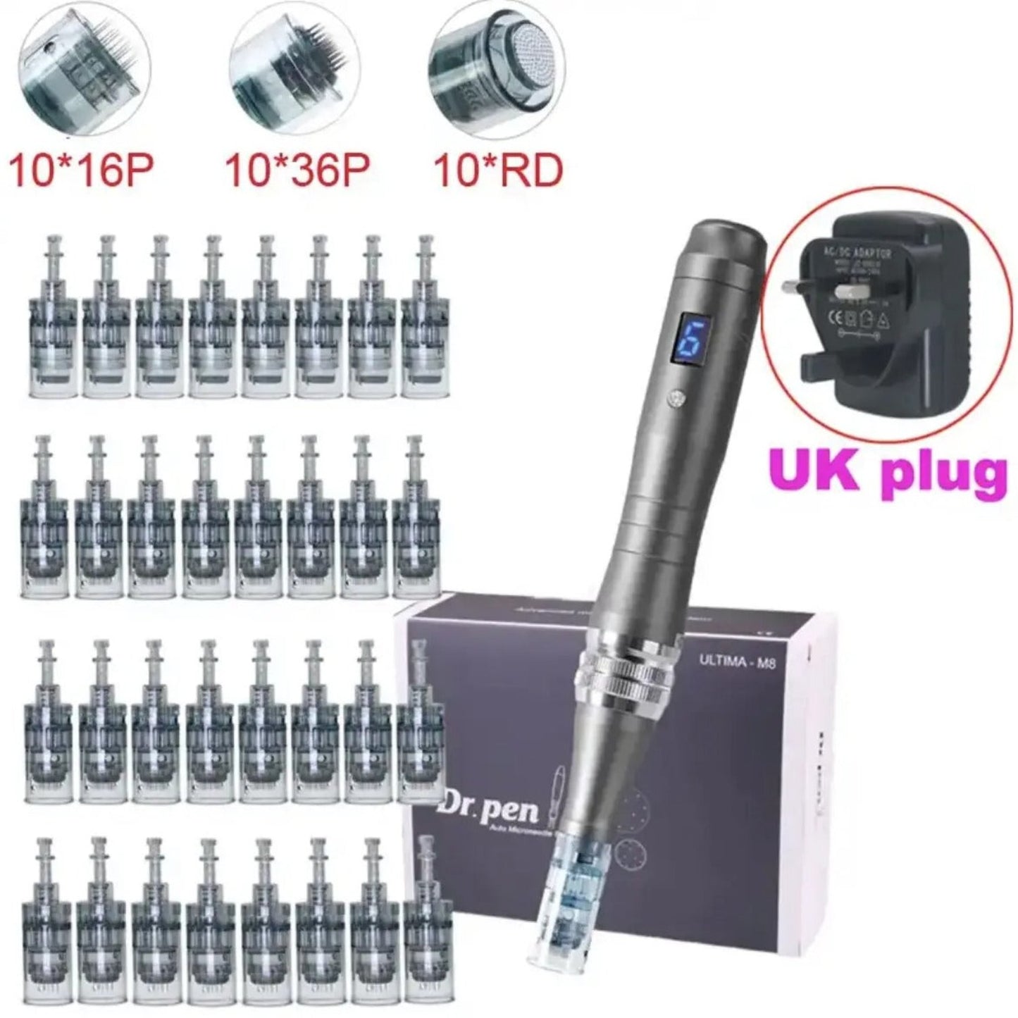 Dr. Pen Ultima M8 Professional Microneedling Pen | Professional Microneedling Dermapen | USB Rechargeable with Cartridges