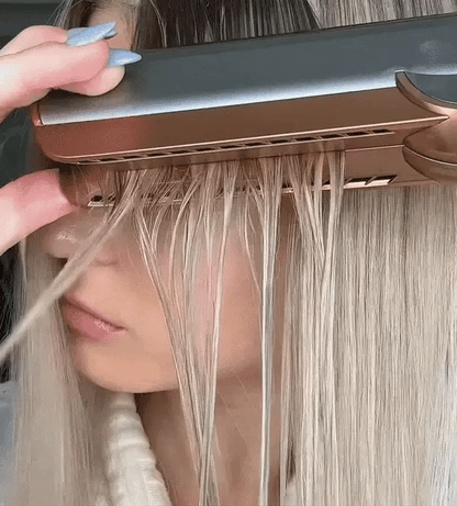 2-in-1 Hair Straightener and Dryer | Adjustable Temperature & Airflow for All Hair Types, Lightweight and Portable for Travel