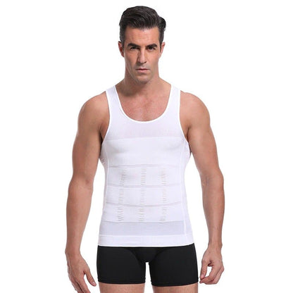 Men's Seamless Slimming Compression Body Shaper Vest for Abs Control and Support