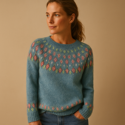Wool Jumper for Women with Unique Print - Stylish Women's Knitwear in Various Sizes