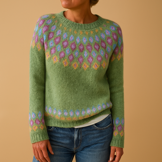 Wool Jumper for Women with Unique Print - Stylish Women's Knitwear in Various Sizes