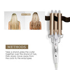 Triple Barrel Hair Curler |  Triple Barrel Hair Wave Harmless Ceramic Waver Curling Curler Wand