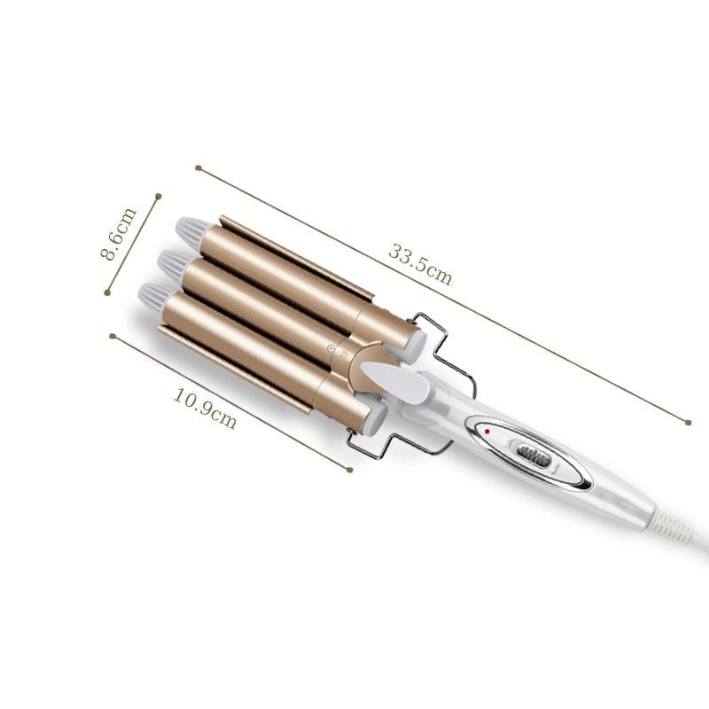 Triple Barrel Hair Curler |  Triple Barrel Hair Wave Harmless Ceramic Waver Curling Curler Wand