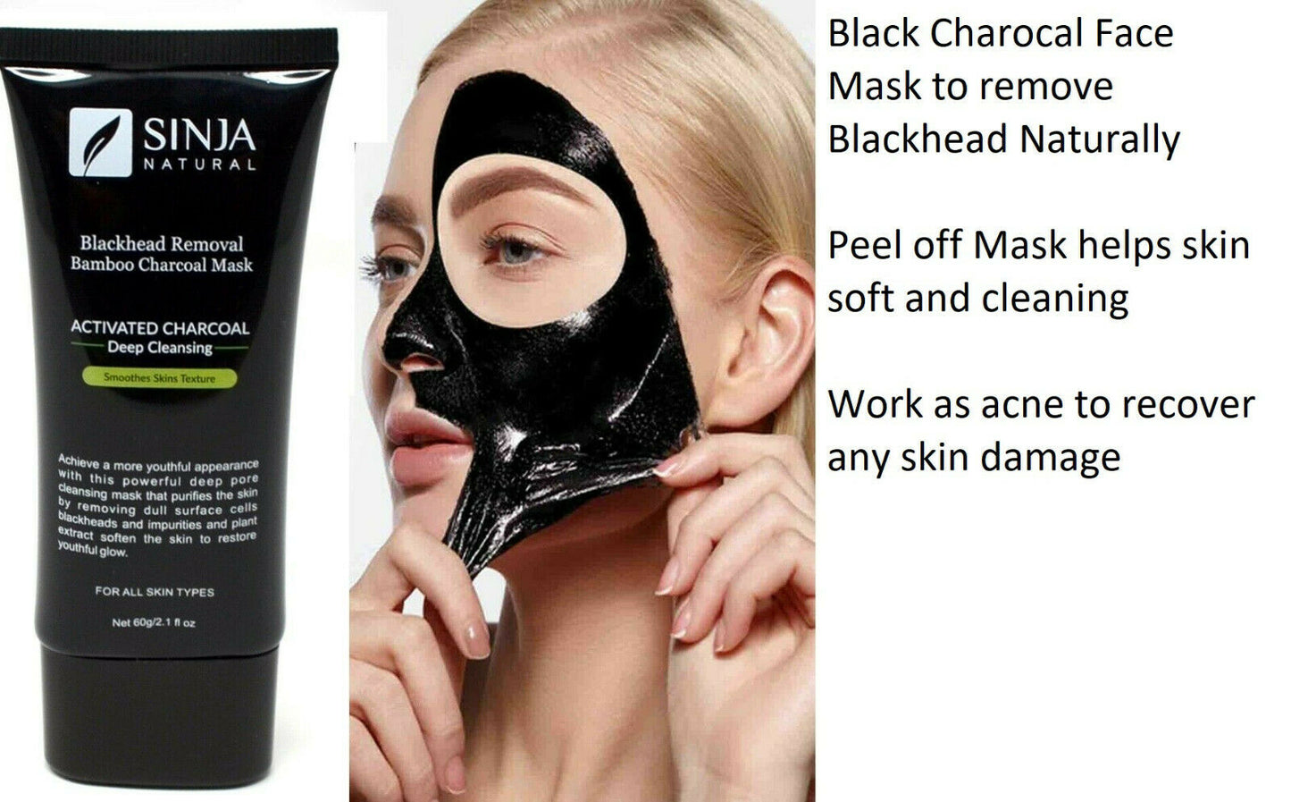Charcoal Activated Black Facial Mask for Blackhead Remover