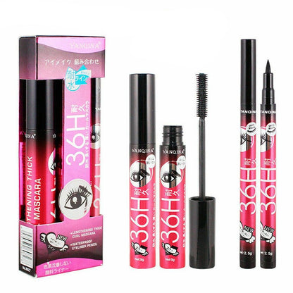 Waterproof Lenghtening Thick Curl Mascara With Precision Liquid Eyeliner